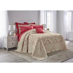 Amelia Bedspread by BrylaneHome in Ivory Berry (Size QUEEN)