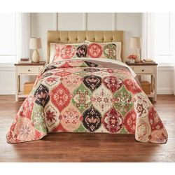 Joanna Bedspread Set by BrylaneHome in Brown Multi (Size KING)