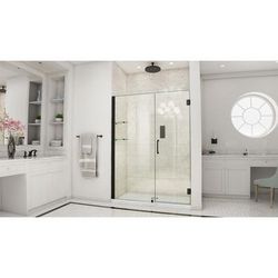 Dreamline DreamLine Unidoor 56 - 57 inch W x 72 inch H Frameless Hinged Shower Door with Shelves in Matte Black SHDR-20567210S-09