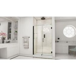 Dreamline DreamLine Unidoor 50 - 51 inch W x 72 inch H Frameless Hinged Shower Door with Shelves in Matte Black SHDR-20507210S-09