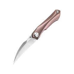 Bestech Knives Ivy Framelock Pink Folding Knife 3" stonewash and satin finish S35VN stainless blad Pink stonewash finish titanium handle BT2004C