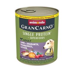 6x800g Superfoods Animonda Gran Carno Wet Dog Food | Lamb, Amaranth, Cranberries & Salmon Oil