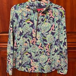 Lilly Pulitzer Tops | Lilly Pulitzer Pop Over Size M. | Color: Blue/Pink | Size: M