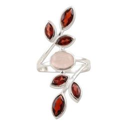 Passion Tree,'Garnet and Rose Quartz Cocktail Ring'