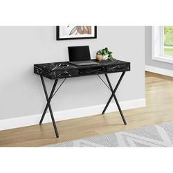 "Computer Desk / Home Office / Laptop / Left / Right Set-Up / Storage Drawers / 42"L / Work / Metal / Laminate / Black Marble Look / Contemporary / Modern - Monarch Specialties I 7793"