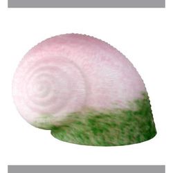 "5"W X 6"L PINK/GREEN PATE-DE-VERRE SNAIL SHADE - Meyda Lighting 11715"