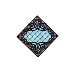 "25.5"W X 25.5"H Jeweled Grape Stained Glass Window - Meyda Lighting 67143"