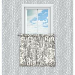 Wide Width Victoria Park Tailored Tier Curtain Pair by Victoria Park in Grey (Size 68" W 36" L)