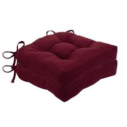 Chase Tufted Chair Seat Cushions by Achim Home Décor in Burgundy