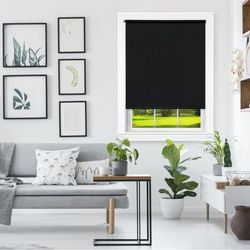 Wide Width Cords Free Tear Down Light Filtering Window Shade by Achim Home Décor in Black (Size 37" W 72" L)