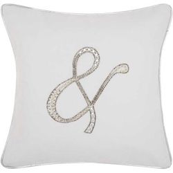 Kathy Ireland Beaded & Ampersand White Throw Pillow - Nourison E6317