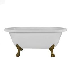 Randolph Morris Juniper Acrylic Double Ended Clawfoot Tub - No Faucet Drillings - Lion Paw Feet RMA60DE0WLPBB