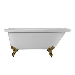 Randolph Morris Savanna 60 Inch Acrylic Classic Clawfoot Tub - Wall Faucet Drillings RMA60RT3WIBB