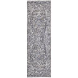 2' x 6' Grey Nicole Curtis Machine Washable Series 1 Area Rug - Nourison 99446871824