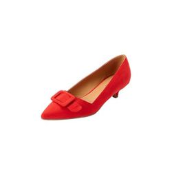 Extra Wide Width Women's The Holland Slip On Pump by Comfortview in Bright Ruby (Size 9 1/2 WW)