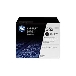 HP Confezione da 2 cartucce originali di Toner nero ad alta capacità LaserJet 55X