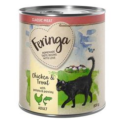 6x800g Chicken, Trout, Potatoes Feringa Wet Cat Food
