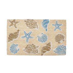 Seashells Coir Mat With Vinyl Backing Floor Coverings by Nature Mats by Geo in Multi