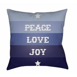 Pagadian 20" Square Modern christmas pillow Navy Blue/White Tonal/Slate/Silver Blue/Smoke/Light Silver/Pewter/Violet/Slate Blue/Marine Blue/Medium Gray/Light Purple Outdoor Throw Pillow - Boutique Rugs