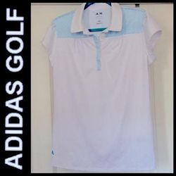 Adidas Tops | Adidas Pure Motion Women’s Golf Polo | Color: Blue/White | Size: L