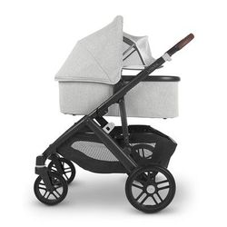 UPPAbaby Vista V2 Single-to-Double Stroller - Anthony (White and Grey Chenille / Carbon / Chestnut L