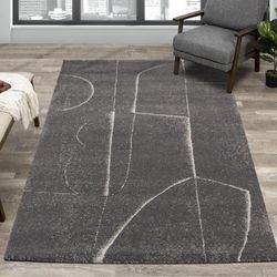 Ryan Collection - Grey/Cream Strokes Rug