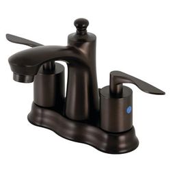 "Kingston Brass FB7615SVL Two-Handle 3-Hole Deck Mount 4" Centerset Bathroom Faucet with Retail Pop-Up in Oil Rubbed Bronze - Kingston Brass FB7615SVL"