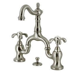 Kingston Brass KS7978TX French Country Bridge Bathroom Faucet with Brass Pop-Up, Brushed Nickel - Kingston Brass KS7978TX