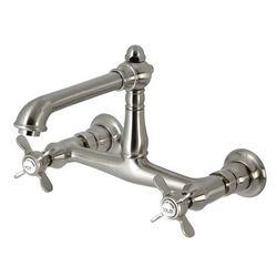 Kingston Brass KS7248BEX Essex Wall Mount Bathroom Faucet, Brushed Nickel - Kingston Brass KS7248BEX