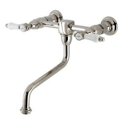 Kingston Brass KS1216BPL Bel Air Wall Mount Bathroom Faucet, Polished Nickel - Kingston Brass KS1216BPL