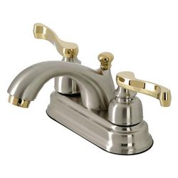 "Kingston Brass KB5609FL Royale 4" Centerset Bathroom Faucet, Brushed Nickel/Polished Brass - Kingston Brass KB5609FL"
