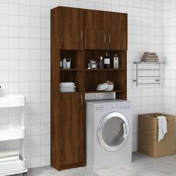 vidaXL Armadietto Bagno Rovere Marrone 32x25,5x190cm Legno Multistrato