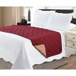 Solid Reversible Quilted Bed Runner Protector by Couch Guard in Wine Mocha (Size FL/QUE)