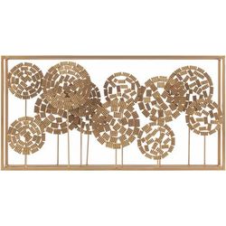 Sola 15"H x 29"W x 4"D Rustic Copper/Metallic Copper/Metallic Gold Wall Decor - Boutique Rugs