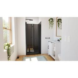 Dreamline DreamLine Aqua-Q Fold 32 inch D x 32 inch W x 78 3/4 inch H Frameless Bi-fold Shower Door in Matte Black, Shower Base, and Wall Kit in Black DL-6527QC-88-09