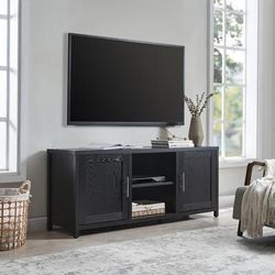 "Strahm Rectangular TV Stand for TV's up to 65" in Black Grain - Hudson & Canal TV1690"