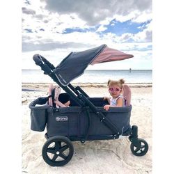 Pronto One (2 Seater) Stroller Wagon - Black Frame / Pink Melange