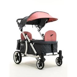 Pronto One (2 Seater) Stroller Wagon - White Frame / Ginger Pink