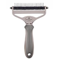 Large Duo Groomer Brush + Comb in One for Dogs & Cats in Dove Gray