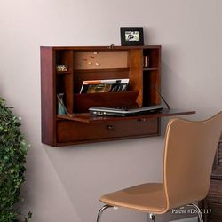 Benwick Wall Mount Laptop Desk - Brown Mahogany - Southern Enterprises HO8290