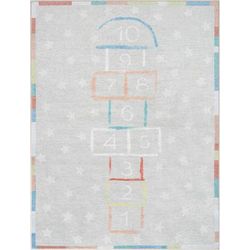 Well Woven Kids Rugs Hopscotch Modern Machine Washable Area Rug