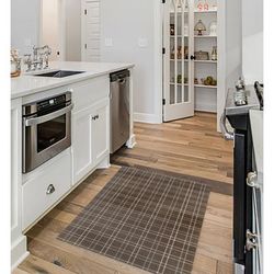 COASTAL PLAID Kitchen Mat By Kavka Designs