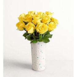 1-800-Flowers Flower Delivery New Baby Boy Bouquet Yellow Roses W/ Vase | Happiness Delivered To Their Door