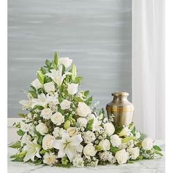 1-800-Flowers Everyday Gift Delivery Asymetrical Cremation Arrangement - All White Large