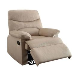 Recliner (Motion) by Acme in Beige Woven Fabric