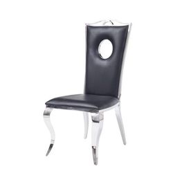 Side Chair (Set-2) by Acme in Pu Steel