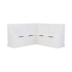 Tobin Corner Breakfast Nook, White - Linon NK160WHTABU