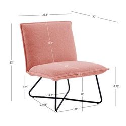 Kelvin Sherpa Blush Chair - Linon CH144BLSH01U