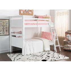 Beckett Twin Over Twin Bunk Bed, White - Linon D1028Y16W