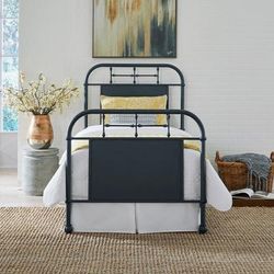 Vintage Twin Metal Bed - Navy In Distressed Metal Finish - Liberty Furniture 179-BR11HFR-N